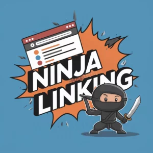illustration de ninja linking avec un petit ninja et un site qui voit son ranking littéralement exploser
